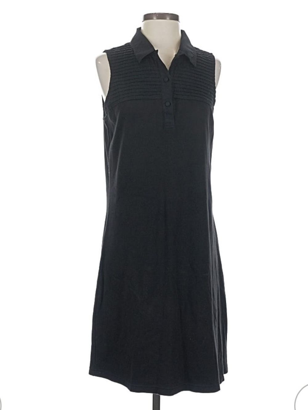 Liz Claiborne black sleeveless shirt dress - small - 100%cotton